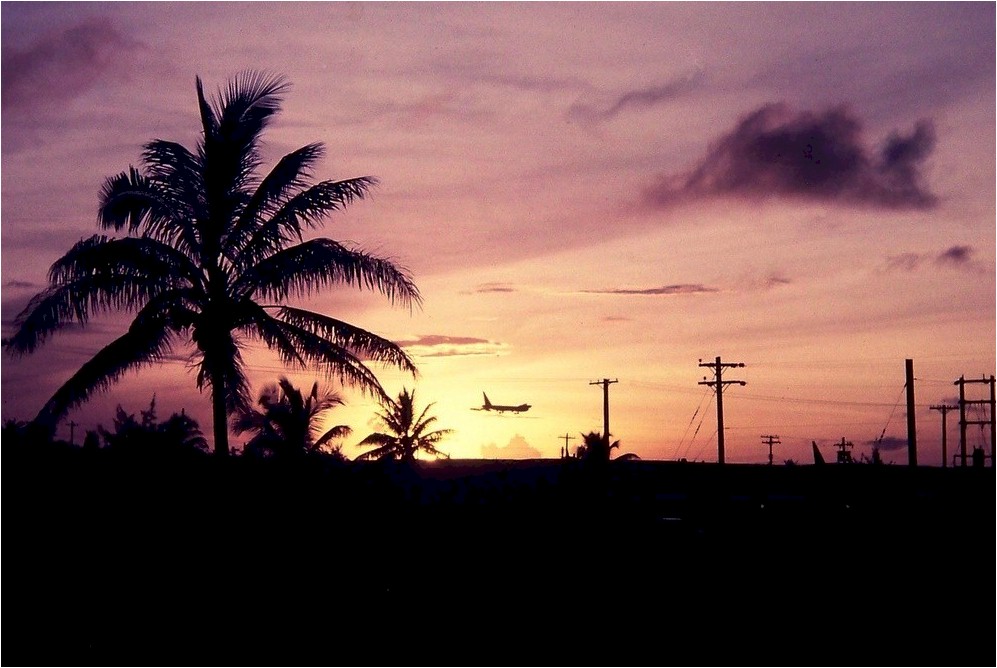 Sunset with B-52 on approach.